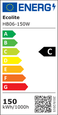 Ecolite Ecolite SMD LED reflektor, 150W, 24000lm, 5000K, IP65, černý HB06-150W