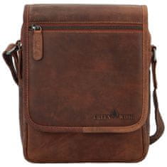 Green Wood Stylová pánská kožená crossbody taška GW Rodion, hnědá