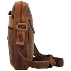 Green Wood Stylová pánská kožená crossbody taška GW Radoš, camel