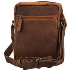 Green Wood Stylová pánská kožená crossbody taška GW Radoš, camel