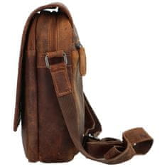 Green Wood Stylová pánská kožená crossbody taška GW Rodion, camel