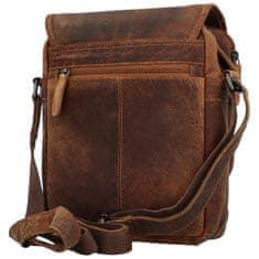 Green Wood Stylová pánská kožená crossbody taška GW Rodion, camel