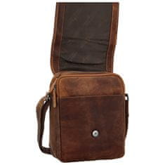 Green Wood Stylová pánská kožená crossbody taška GW Rodion, camel