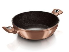 Berlingerhaus Pekáč kulatý s mramorovým povrchem a poklicí 28 cm Rosegold Metallic Line BH-1519