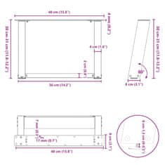 Vidaxl Nohy konferenčního stolku ve tvaru U 2 ks bílé 40x(30-31) cm