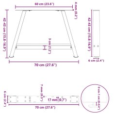 Vidaxl Nohy konferenčního stolku ve tvaru A 2 ks bílé 70x(42-43) cm