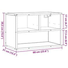 Vidaxl TV skříňka šedá sonoma 60 x 31 x 39,5 cm kompozitní dřevo a kov