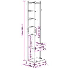 Vidaxl Stojan na kabáty s háčky a policemi 38,5x30x156 cm bambus