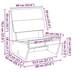 Vidaxl Zahradní židle 2 ks 60x64x70,5 cm impregnované borové dřevo