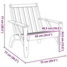 Vidaxl Zahradní židle Adirondack 75x77x77 cm masivní borové dřevo