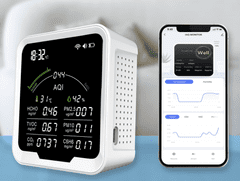 Omnyx Chytrý WiFi měřič kvality vzduchu s podporou Tuya - PM2.5, CO2, C6H6, PM10