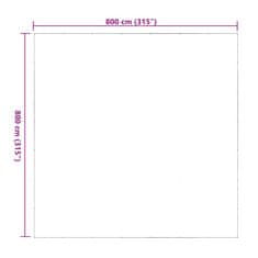 Vidaxl Čirá plachta s oky 8x8 m PVC