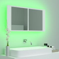 Vidaxl LED koupelnová skříňka se zrcadlem bílá 90 x 12 x 45 cm akryl