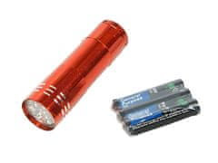 Verk 08013 Mini 9 LED baterka + 3x AAA color