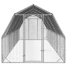 Petromila Výběh pro slepice se střechou 2,5x8x2,25 m pozinkovaná ocel