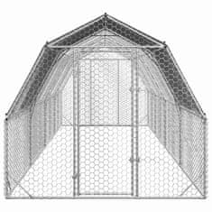 Petromila Výběh pro slepice se střechou 2,5x8x2,25 m pozinkovaná ocel