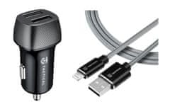 Tactical Field Plug Dual 24W + Tactical Fast Rope Aramid Cable USB-A/Lightning MFi 0.3m Grey