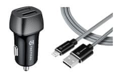 Tactical Field Plug Dual 12W + Tactical Fast Rope Aramid Cable USB-A/Lightning MFi 0.3m Grey