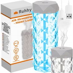 Ruhhy 24625 Zvlhčovač vzduchu, křišťálová lampa, RGB, 400 ml