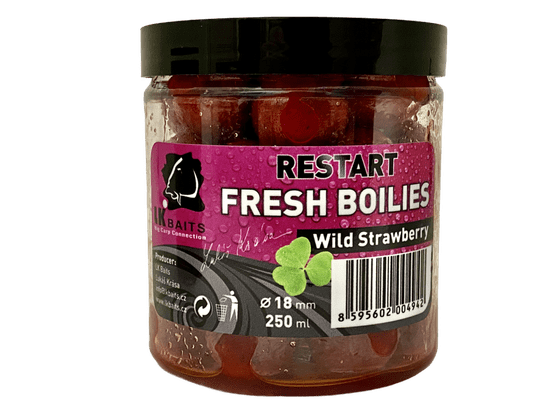 Lk Baits Fresh Boilies Restart Wild Strawberry 18mm 250ml