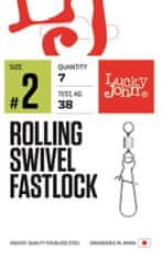 LUCKY JOHN obratlíky s karabinkou Rolling Swivel Fastlocks vel. 2, 7ks