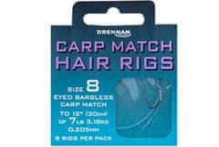 Drennan návazce Carp Match Hair Rigs Barbless 10 / 6lb