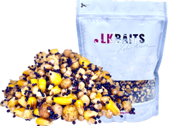 LK Baits Partikl Mix vařený - kukuřice, řepka, pšenice, hrách, tygří ořech 1kg