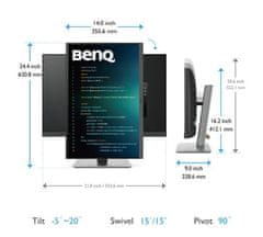 BenQ LCD LED RD240Q 24,1" IPS/2560x1600/5ms/DP/HDMI/2xUSB-C/3xUSB 3.0/Jack/VESA/repro/pivot/95% DCI-P3/Daisy Chain/černá