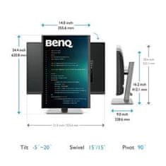 BenQ LCD LED RD240Q 24,1" IPS/2560x1600/5ms/DP/HDMI/2xUSB-C/3xUSB 3.0/Jack/VESA/repro/pivot/95% DCI-P3/Daisy Chain/černá