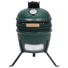 Vidaxl Zahradní gril a udírna 2 v 1 Kamado keramický 56 cm zelený