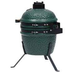 Vidaxl Zahradní gril a udírna 2 v 1 Kamado keramický 56 cm zelený