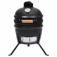 Vidaxl Zahradní gril a udírna 2 v 1 Kamado keramický 56 cm černý