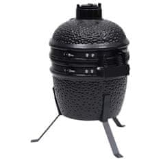 Vidaxl Zahradní gril a udírna 2 v 1 Kamado keramický 56 cm černý