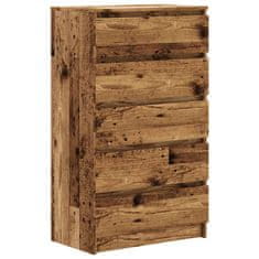 Vidaxl Zásuvková komoda old wood 60 x 36 x 103 cm kompozitní dřevo