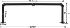 HOOBRO Sada 2 industriálních věšáků na oděvy 80 cm