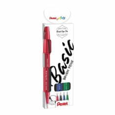 Pentel Sada štětcových fixů brush sung pen basic (4ks) - pouze v