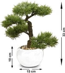 Dekorstyle Bonsai v bílém květináči 33 cm