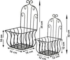 Dekorstyle Sada nástěnných stojanů na květináč