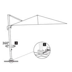 Vidaxl Boční zahradní slunečník s hliníkovou tyčí 300 x 300 cm pískový