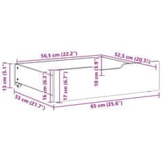 Vidaxl Zásuvky pod postel 2 ks voskově hnědé 65x55x16cm masiv borovice