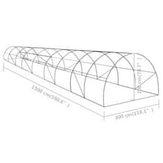 Vidaxl Fóliovník 45 m² 15 x 3 x 2 m