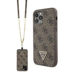 Guess Kryt Guess GUHCP12MP4TDSCPW Apple iPhone 12/12 Pro hardcase Crossbody 4G Metal Logo brown