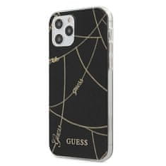 Guess Kryt Guess GUHCP12LPCUCHBK Apple iPhone 12 Pro Max black hardcase Gold Chain Collection