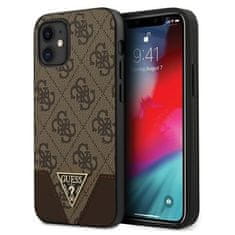 Guess GUHCP12SPU4GHBR hard silikonové pouzdro iPhone 12 Mini 5.4" brown 4G Triangle Collection