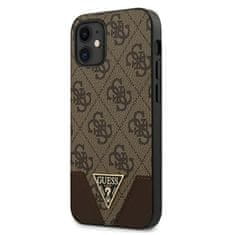 Guess GUHCP12SPU4GHBR hard silikonové pouzdro iPhone 12 Mini 5.4" brown 4G Triangle Collection