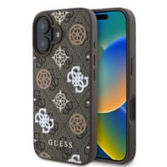 Guess Zadní kryt PU 4G Peony MagSafe pro iPhone 16 Brown