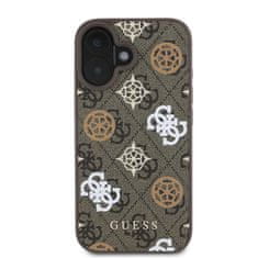 Guess Zadní kryt PU 4G Peony MagSafe pro iPhone 16 Brown