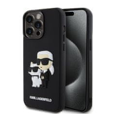 Karl Lagerfeld  3D Rubber Karl and Choupette Zadní Kryt pro iPhone 14 Pro Max Black