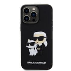 Karl Lagerfeld  3D Rubber Karl and Choupette Zadní Kryt pro iPhone 15 Pro Max Black