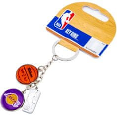 CurePink Přívěsek na klíče Los Angeles Lakers: Logos (průměr 2,5 cm)